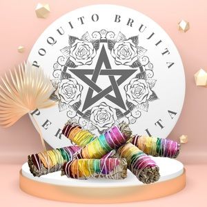 6 pack Bundle of Shakra White Sage Rainbow Rose Petals Natural Purify Smudge